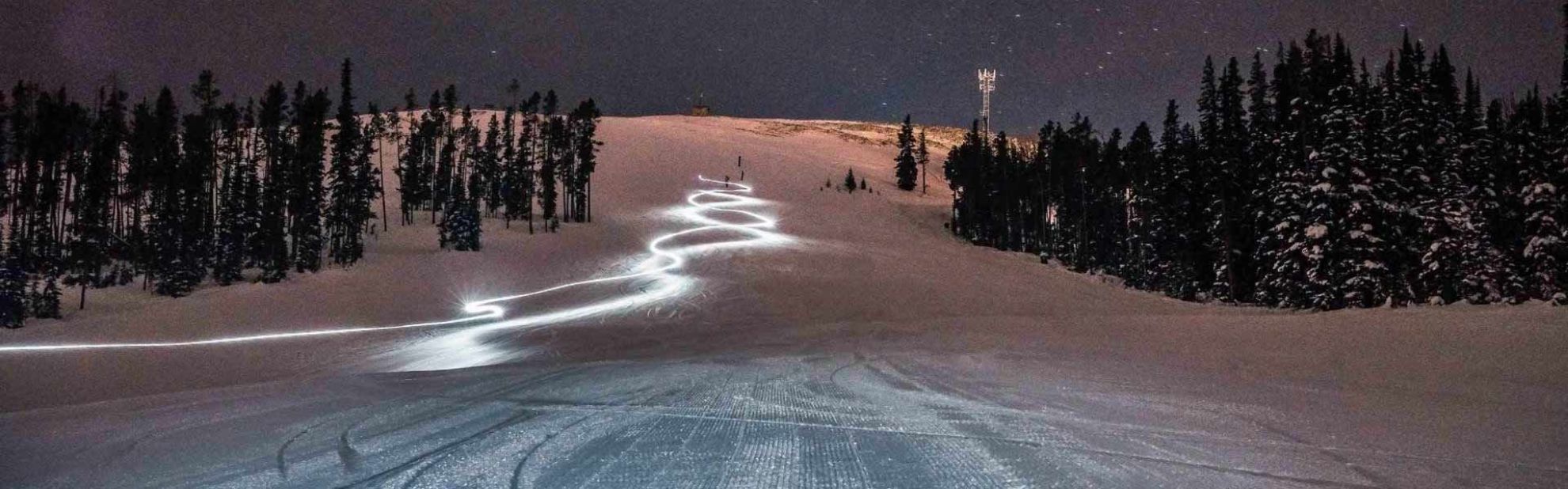Headlamp Night skiers